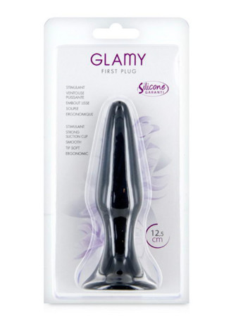 Plug anal noir 12.5cm avec ventouse - CC5700402010